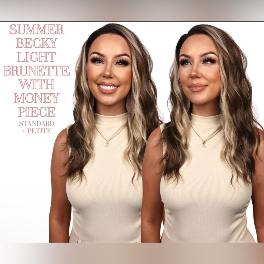 Chelsey Smith Crowns Summer Becky Light Brunette With Money Piece Petite Cap NWT